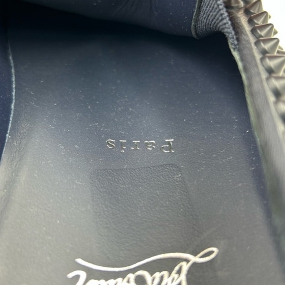 Men's Christian Louboutin spike boat slip on sneakers. Size 44 . US 11 - Picture 8 of 9